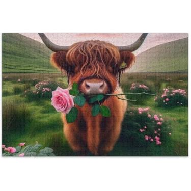 Imagem de Quebra-cabeça de vaca St Patrick Highland com 500 peças para adultos, brinquedo, arte, duro, quebra-cabeça, engraçado, 51 x 35 cm