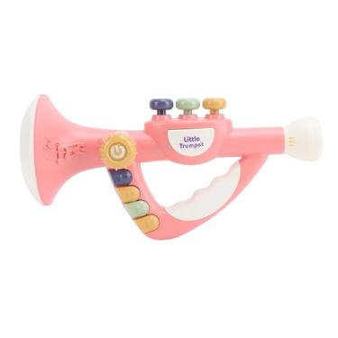 Imagem de Alomejor Brinquedo Trompete Infantil, Instrumento Musical Eletrônico Com Multi Efeitos Sonoros Plástico ABS para Crianças Idades 3 Educação Infantil (Rosa)