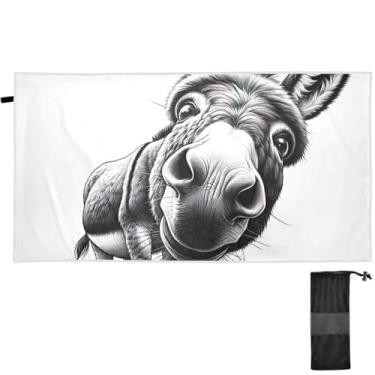 Imagem de TSENQUE Linda estampa de burro cinza toalhas de praia grandes toalhas de praia resistentes à areia toalha de praia colorida secagem rápida viagem verão praia viagem essenciais de viagem 152 x 76