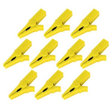 Imagem de Semme 10 PCS Braçadeira de Segurança de Bateria Latão Resistente Banhado a Níquel 4 Mm Banana Jack Proteção Total Alta Condutividade para Navios RVs Caminhões Instrumentos Eletrônicos (Amarela)