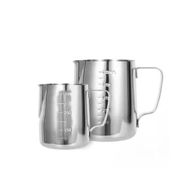 Imagem de Kit 2 Leiteira Inox 350 600ml Cremeira Pitcher Barista Jarra leiteira inox(350ML+600ML)