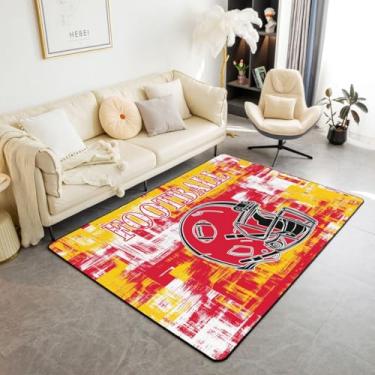 Imagem de Feelyou Tapete de futebol americano, para uso interno, meninos, meninas, Kansas, sala de estar, tapete de área 3x5, presentes para fãs de futebol, mulheres, homens, futebol, cidade, destaque, tapete