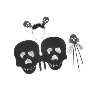 Imagem de Hailong Ming Conjunto de Fantasia de Diabo para O Halloween, Conjunto Clássico com Tiara de Asas de Diabo para Baile de Máscaras E Carnaval, Esqueleto