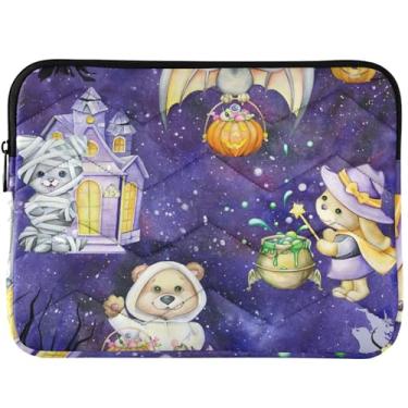 Imagem de Capas para laptop personalizadas com animais roxas e fofas capas de computador universais de 13 a 14 polegadas acolchoadas para MacBook Case de 13 polegadas