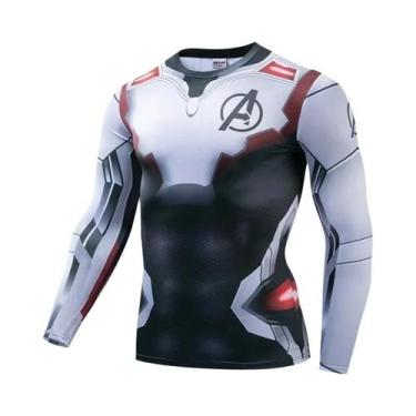 Imagem de Camiseta De Compressão Masculina De Manga Longa Com Estampa 3D Para Co