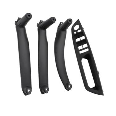 Imagem de Lhd rhd 4 peças conjunto kit de maçaneta de porta interior peças de reposição compatíveis para bmw x5 x6 e70 e71 2007-2013(RHD Set Black)