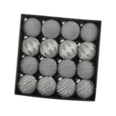 Imagem de Sclmgo 16 Bolas de Natal de Veludo, Decorações Natalinas para Pendurar, Enfeites de Natal para Casa, Celebrações E Ano, Cinza, Tamanho real
