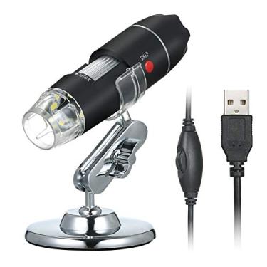 Imagem de Microscópio Digital USB com 1600X de Magnificação Câmera 8 LEDs Suporte Portátil Magnificador Inspeção
