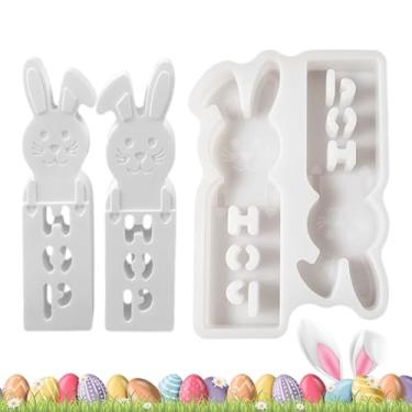 Imagem de Formas Para Velas Em Silicone | Molde Flexível Com Formato De Coelho | Moldes De Silicone Antiaderentes Com Liberação Fácil,Para Artesanato Em Resina Argila Gesso Decoração Doméstica De Páscoa