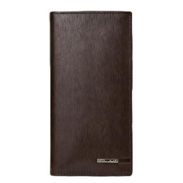 Imagem de Carteira masculina minimalista, longa, aberta, de couro ultrafino, com recurso seguro e vários compartimentos para cartão de crédito, fina com sensação de quase imperceptível (expresso)