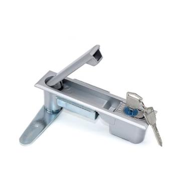 Imagem de Fechadura de porta de armário retangular preta com 2 chaves MS490 MS818 1 peça (cinza prata)