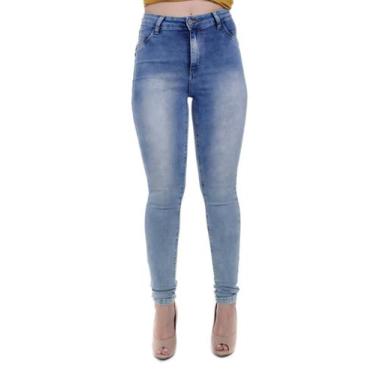 Imagem de Jeans Feminino Calça Cintura Cós Alto Clara e Escura - Alcance Jeans, 