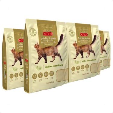 Imagem de Combo 4 Areia Higiênica Biodegradável Grãos Mistos Gatos Kadi 2kg