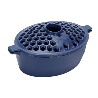 Imagem de IEUDNS Vaporizador para Fogão a Lenha 2,7 Quartos Decorativo com Alça E Tampo em Treliça Azul - Ideal para Presente