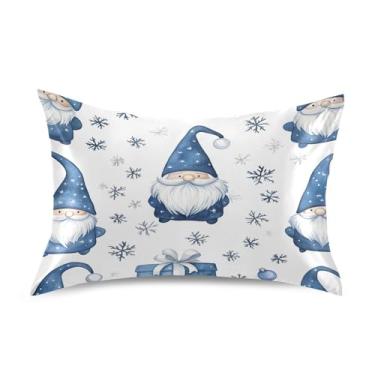 Imagem de Blueangle Fronha de cetim com flocos de neve em aquarela para cabelo e pele, fronha de seda, tamanho Queen (50,8 x 76,2 cm) - Capas de almofada de cetim refrescantes com fecho de envelope (991)