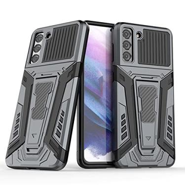 Imagem de ZYDADA Capa para Samsung Galaxy S21/S21 plus/S21 Ultra 5G, com suporte para carro, à prova de choque, resistente, de grau militar, capa protetora contra quedas cinza