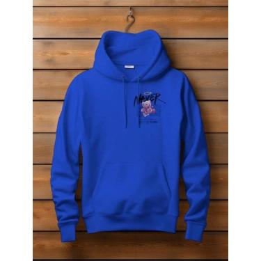 Imagem de Moletom Bear Never Say Never Blusa de Frio Flanelada, Azul royal, G