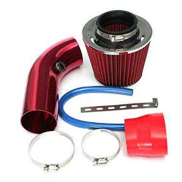 Imagem de de Mangueira Fluxo Potência e Tubo Indução Ar Frio Universal para Carros Kit Alumínio Corrida Automotiva com Peças Fixação