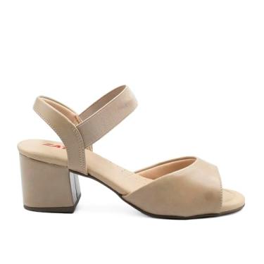 Imagem de Zatta Sandália Báscia Tereza com Salto Bloco, Elástico, Palmilha Acolchoada, Solado Borracha, 6.5 cm (Palha, BR, Adulto, Numérico, 37)