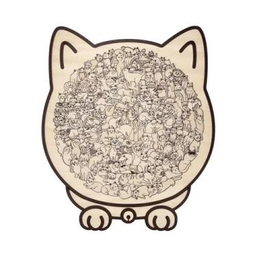 Imagem de Quebra-Cabeça De Madeira Para Amantes De Gatos Com 135 Peças, Peças Ir