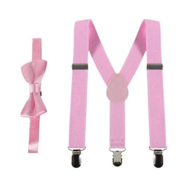 Imagem de Conjunto De Suspensórios Ajustáveis Com Gravata Borboleta Para Criança