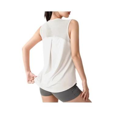Imagem de Camiseta Esportiva Feminina De Secagem Rápida, Sem Mangas, Para Yoga, 