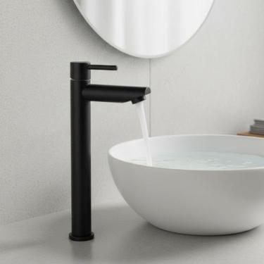 Imagem de Torneira Cuba Alta Bancada Pia Banheiro Lavabo Cozinha Água Fria Elega