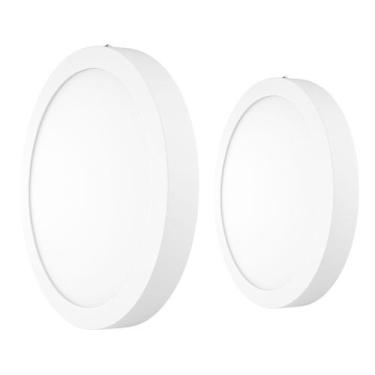 Imagem de Kit 2 Painel Sobrepor LED Luz Branca Fria 6500k 24W Bivolt Redondo Mod