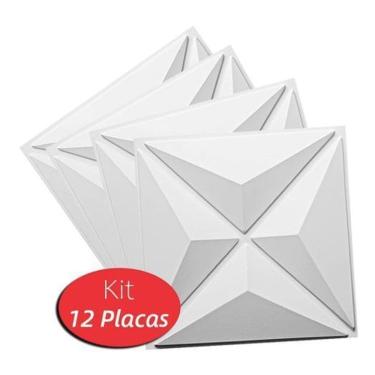 Imagem de 12 Placas Decorativas 3D Revestimento Parede Quarto Estrelar