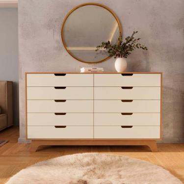 Imagem de Cômoda para Quarto 10 Gavetas MDF Alice - FD