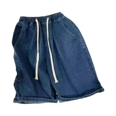 Imagem de Bermudas De Denim Vintage Masculinas, Estilo Solto De Verão, Moda Hip-