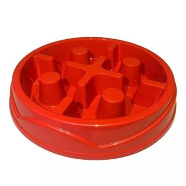 Imagem de Comedouro Lento Educativo Para Cães Anti Stress - four plastic, vermel