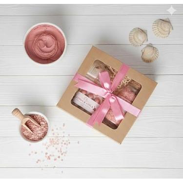 Imagem de Kit Spa Banho mini 3 Peças (Sais de Banho + Geleia de banho + Sabonete Massageador) (Cereja & Avelã)