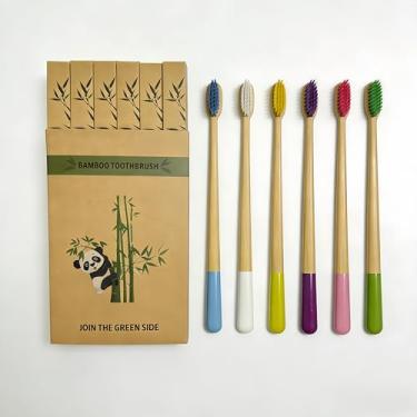 Imagem de Gooficle Gufiky Escovas de dentes de bambu, cerdas livres de BPA, escova de dentes de bambu natural biodegradável ecológica para viagens