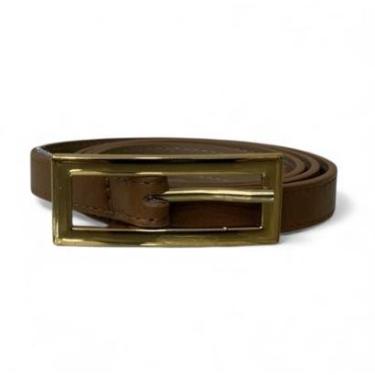 Imagem de Cinto Feminino em Couro Fivela Comprida Dourada 034 Azul-marinho G-Feminino