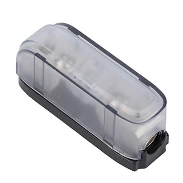Imagem de Dioche Suporte de Fusível AGU Áudio Estéreo Caixa de Fusíveis de Via única Bloco de Distribuição para Carro Barco RV Chapeamento de Liga de Zinco de Plástico Preto Cinza 7 X (Branco 80A)