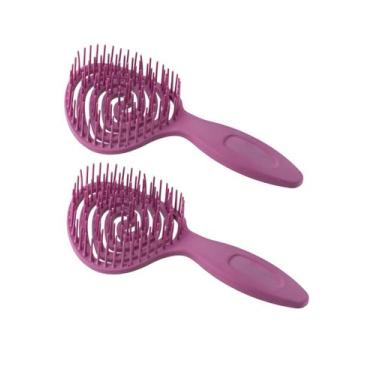 Imagem de Kit 2 Escova De Cabelo Flexível Pirulito Com Cheirinho Uva Profissiona
