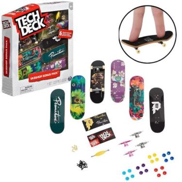 Imagem de Kit 6 Skate De Dedo Mini Fingerboard C/ Acessórios Tech Deck