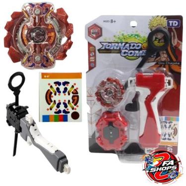 Imagem de Beyblade Tornado Burst Lançador e Grip Zeutron Xcalius Luinor Gaianon 