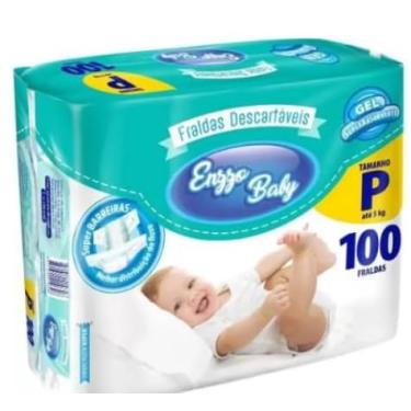 Imagem de Fralda Descartável Infantil Bebê Pacote Hiper Enzzo Baby (P: 100 Fraldas)