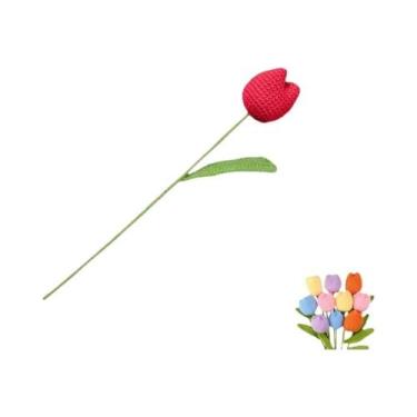 Imagem de Buquê De Flores Artificiais Tulipa Gordinha Para Decoração De Casa, De