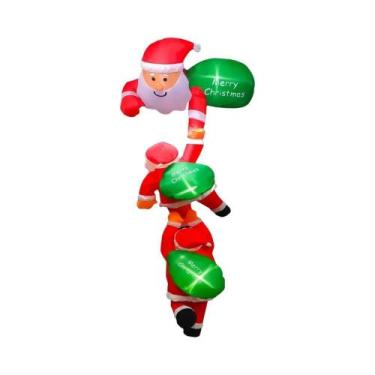 Imagem de Papai Noel Inflável Iluminado Com LED De 2,4m Para Decoração De Natal 