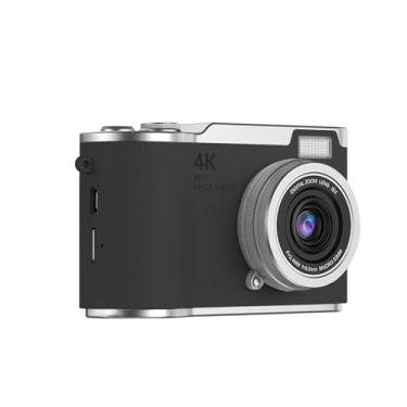 Imagem de Acouto Câmera Digital 4K, Tela Flip Dobrável retrô, Câmera Infantil de 48 MP Com Tela IPS Eye Care e Selfie de 180 °, para Alunos Iniciantes Fotografia Vlog (Preto)