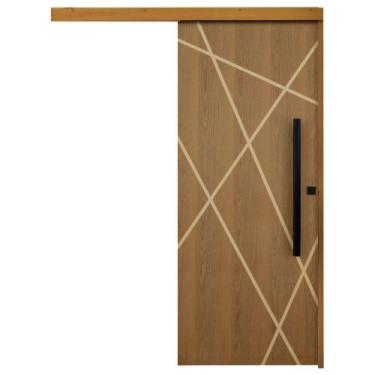 Imagem de Porta de Correr Agatha Trilho Embutir Pux. Tubolar Preto 1.02 x 2.10 L