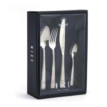 Imagem de Faqueiro Wolff Nice Inox  16 ou 24 Peças  Design Elegante, Cabo e Lâmi