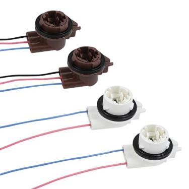 Imagem de Wuyaoyao 4 peças 3156 3157 soquete de chicote de chicote pré-cabeado, adaptador de soquete de lâmpada LED para carro com fios, conectores de plugue de chicote de luz de seta de cauda de freio