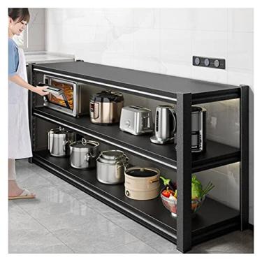 Imagem de Prateleira de metal – Prateleira de micro-ondas ajustável de 3 níveis, unidade de armazenamento independente resistente para garagem, cozinha e uso industrial – Estrutura de metal durável