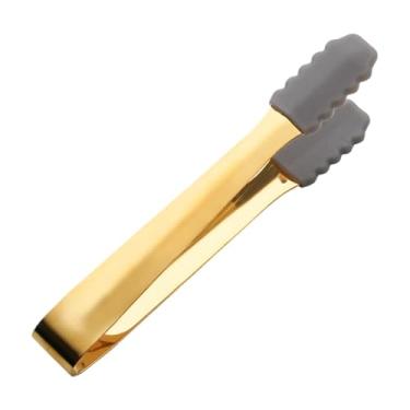 Imagem de Pinça de de aço inoxidável - Pinça de sobremesa de cozinha de aço inoxidável | Pinça de silicone para cubos de açúcar, clipe de servir antiderrapante para cubos de açúcar