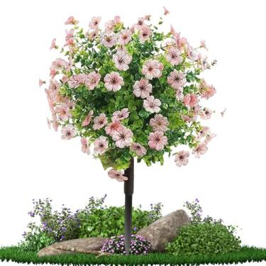 Imagem de Topiaria artificial para atividades ao ar livre | Plantas artificiais ao ar livre, frontal, resistente a UV, violeta, realista, plantas coloridas com estaca para e jardim