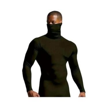 Imagem de Camiseta Masculina De Inverno Quente Com Gola Alta, Manga Longa, Ajust